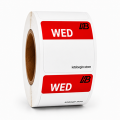Wednesday Day Labels – Colour-Coded Food Date Labels (500/Roll)