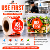 Use First Labels – Synthetic Paper Rolls (500/Roll)