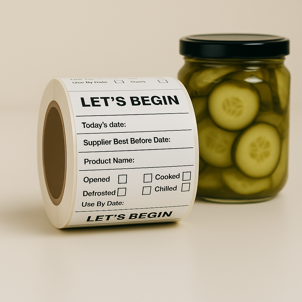 Pack of 10 Rolls – 300 Waterproof Food Date Labels per Roll (3,000 Total, Easy-Peel & Residue-Free)