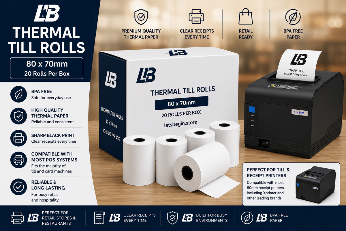 Thermal Till Rolls – 80x70mm | Box of 20