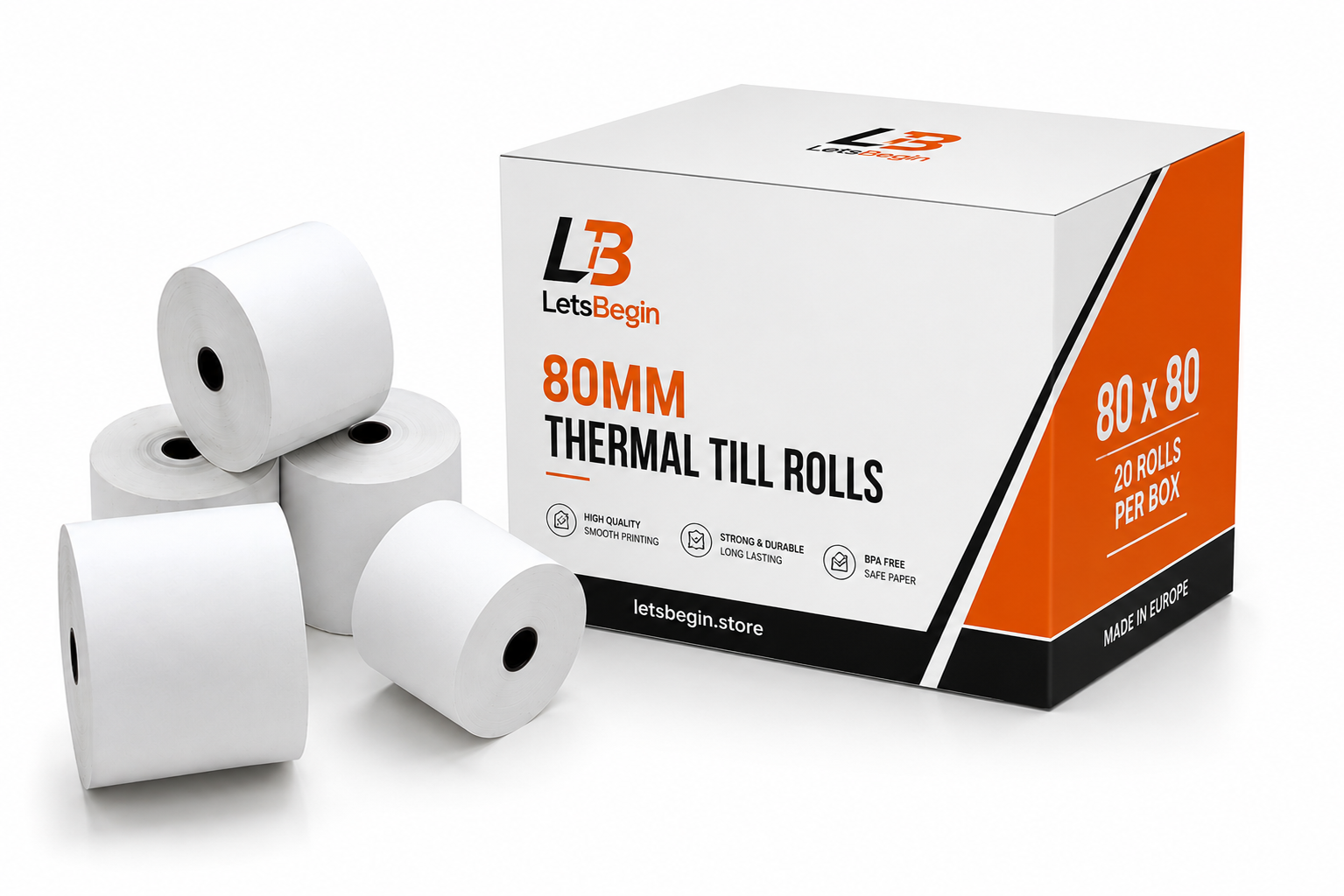 Thermal Till Rolls – 80x70mm | Box of 20