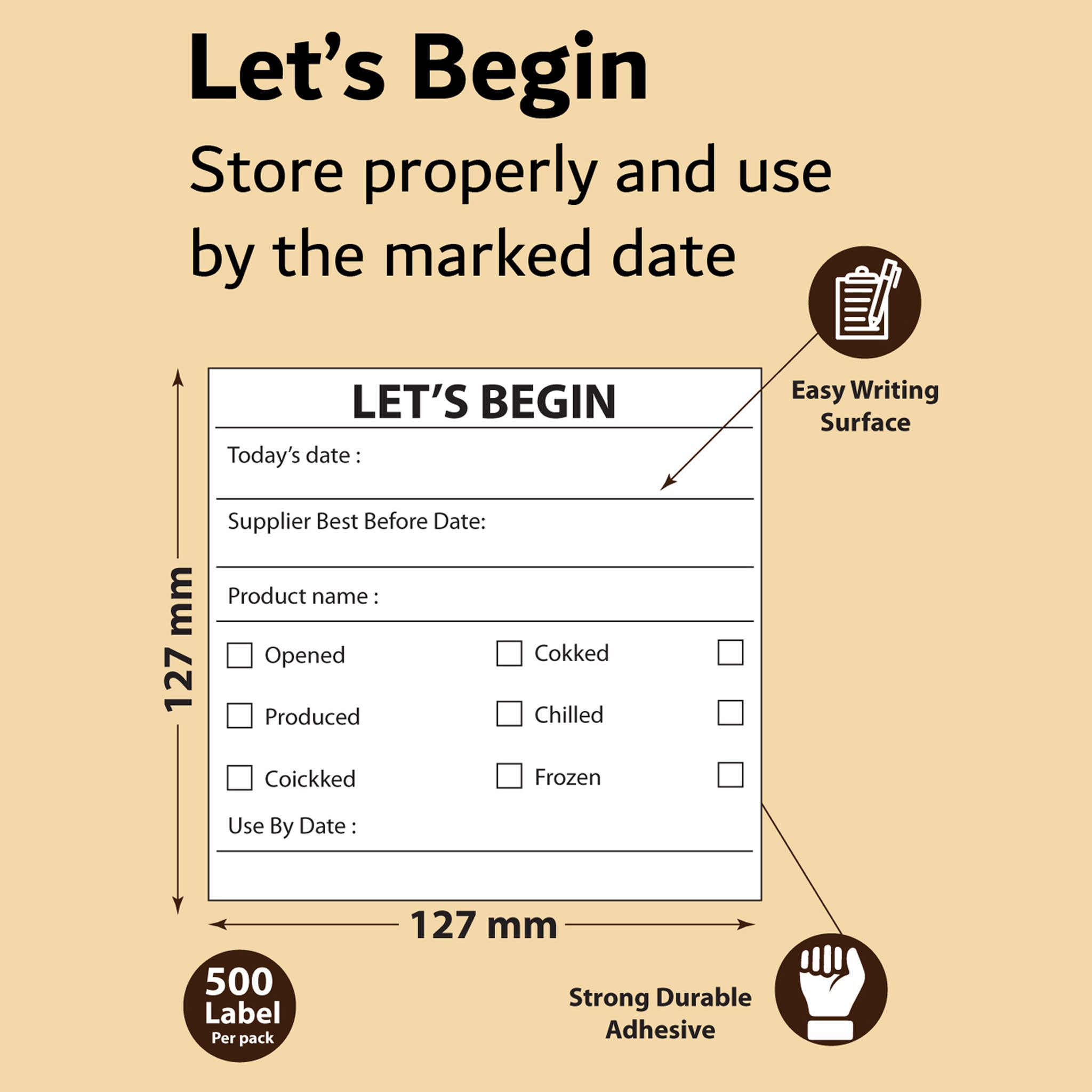 Pack of 10/300 stickers per roll