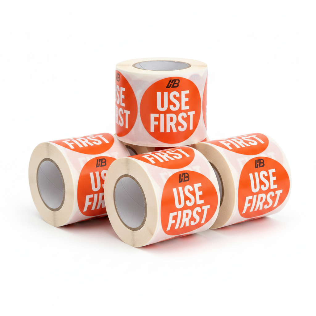 USE FIRST Label Rolls with HB Logo