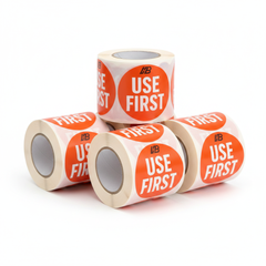 USE FIRST Label Rolls with HB Logo